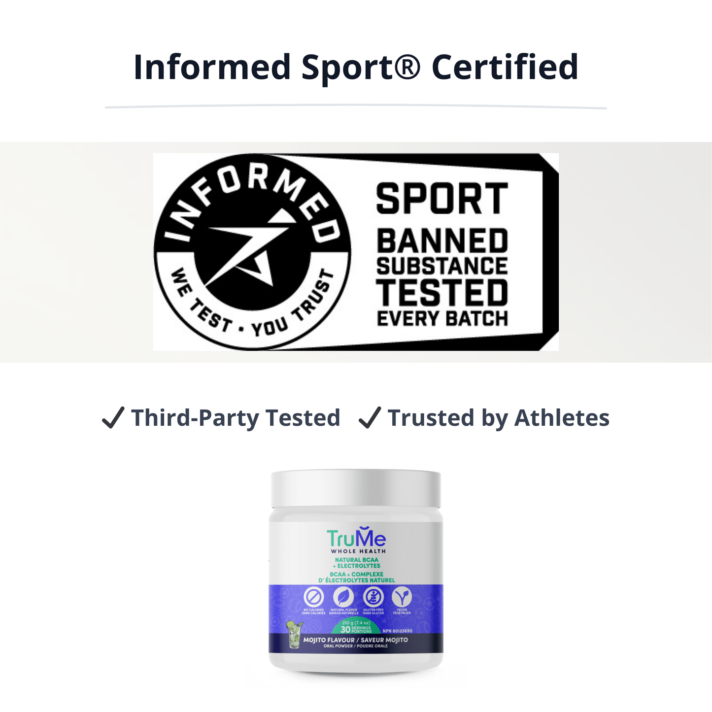 BCAA Amino Acid Supplement with Electrolytes - Mojito (Case of 12) - TruMe Wellness