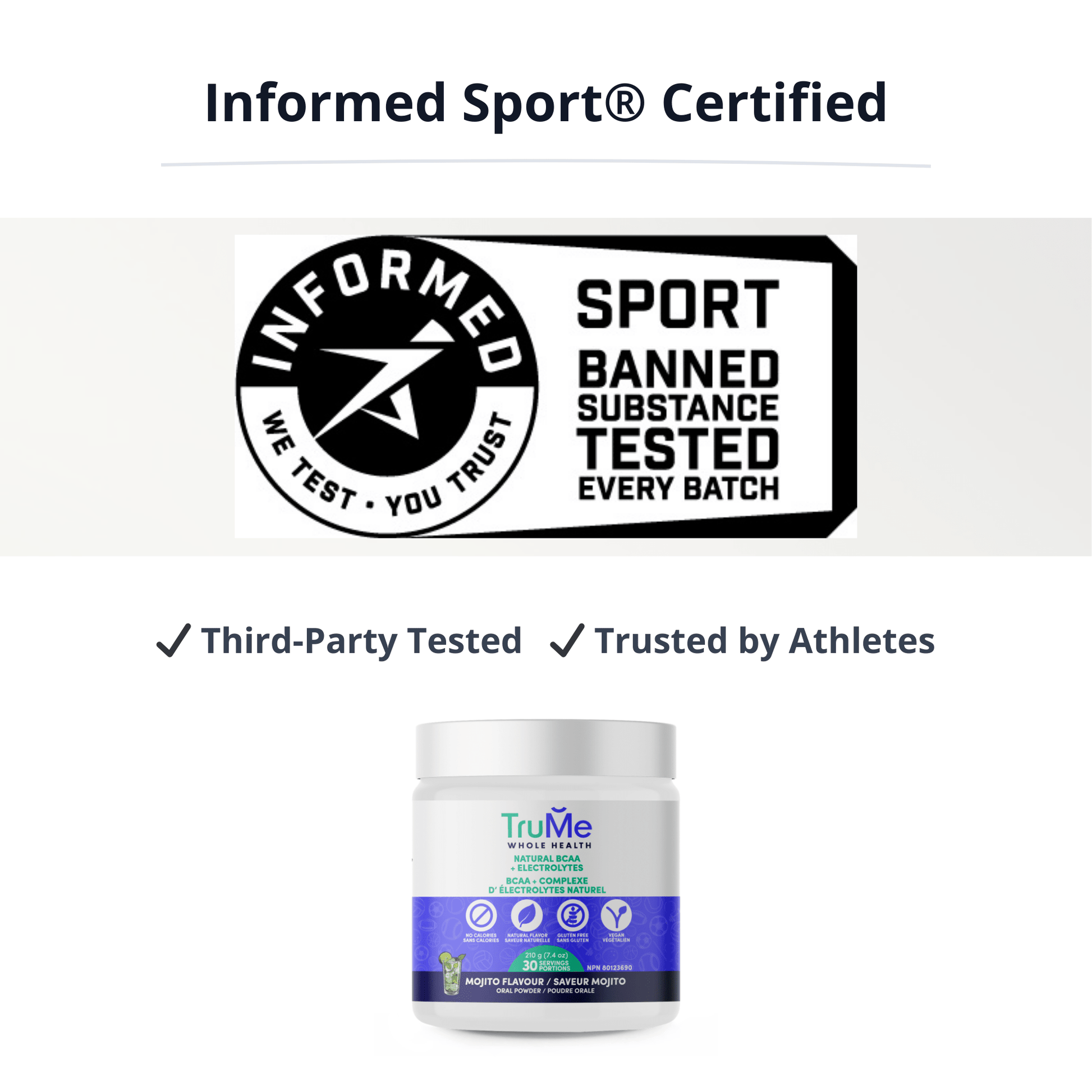 BCAA Amino Acid Supplement with Electrolytes - Mojito (Case of 12) - TruMe Wellness