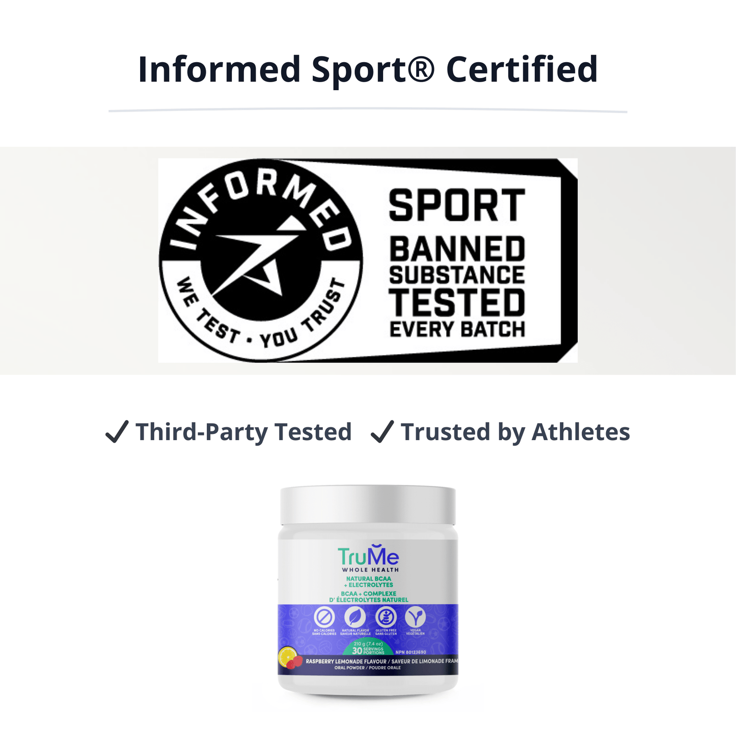 BCAA Amino Acid Supplement with Electrolytes - Raspberry Lemonade - TruMe Wellness