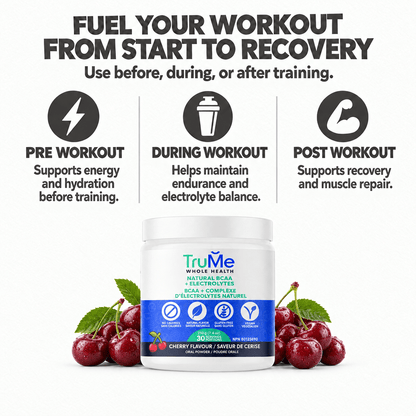 BCAA Powder with Electrolytes - Cherry - TruMe Wellness