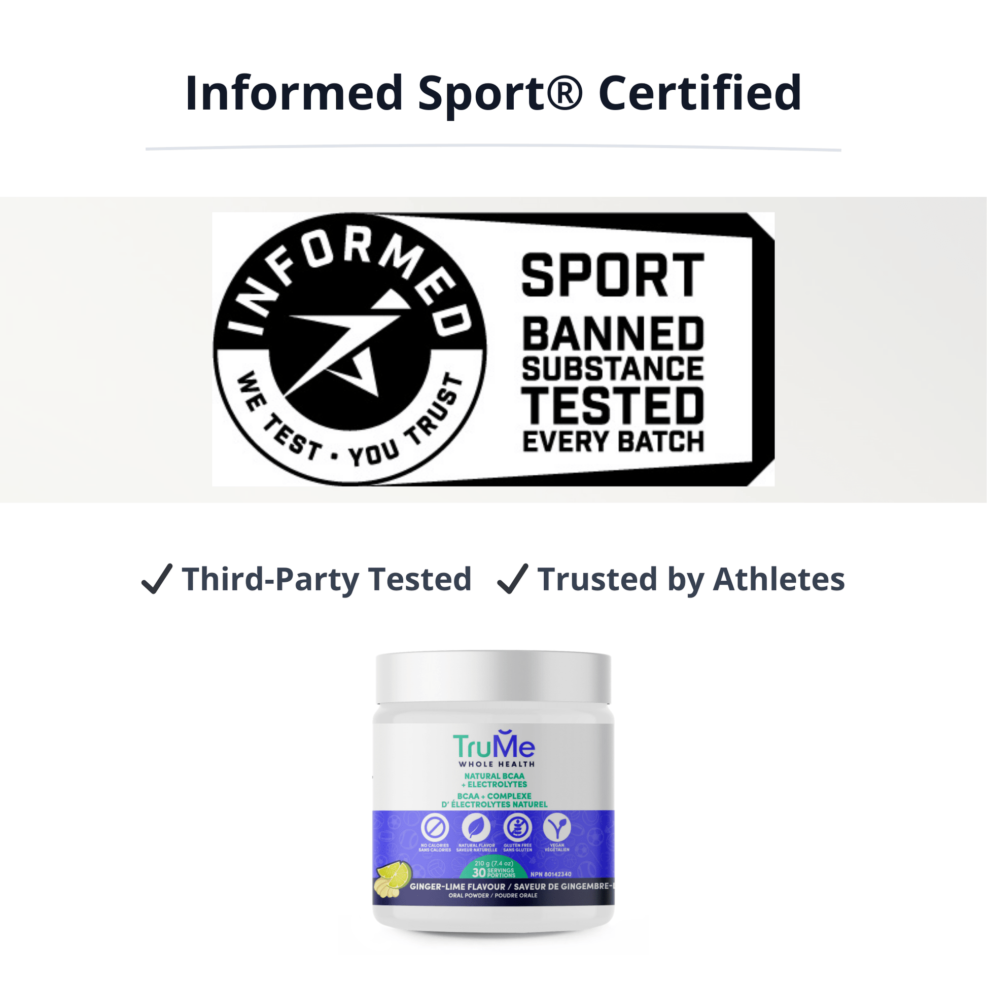 BCAA Powder with Electrolytes - Ginger Lime - TruMe Wellness