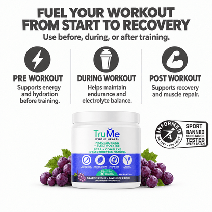 BCAA Powder with Electrolytes - Grape - TruMe Wellness