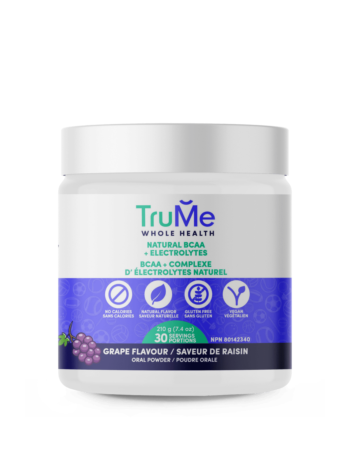 BCAA Powder with Electrolytes - Grape - TruMe Wellness