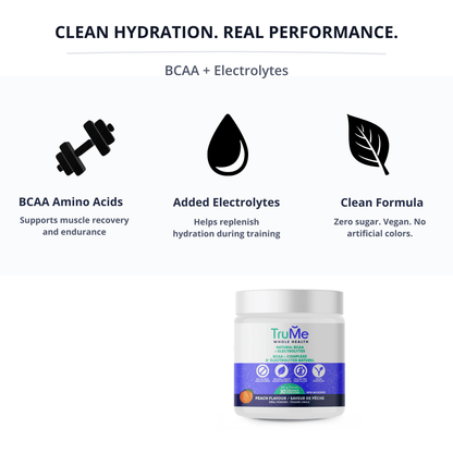 BCAA Powder with Electrolytes - Peach - TruMe Wellness