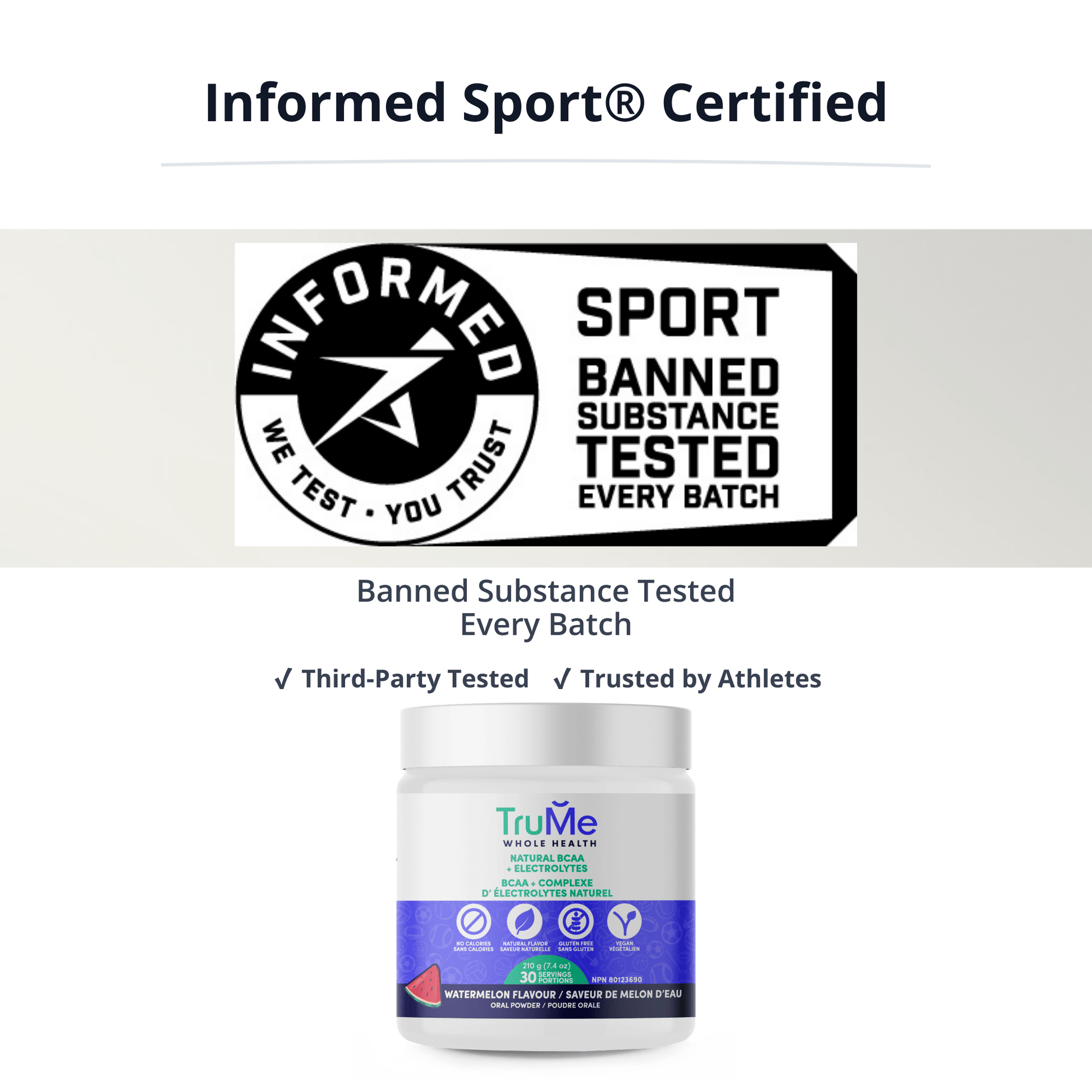 BCAA Powder with Electrolytes - Watermelon - TruMe Wellness